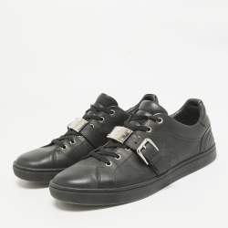 Dolce & Gabbana Black Leather Lace Up Sneakers Size 42