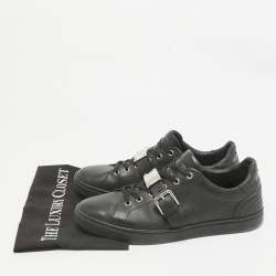 Dolce & Gabbana Black Leather Lace Up Sneakers Size 42