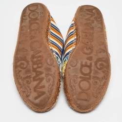Pre Owned Dolce & Gabbana Multicolor Canvas Slip On Espadrille Size 42