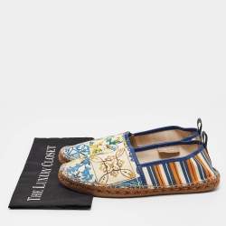 Pre Owned Dolce & Gabbana Multicolor Canvas Slip On Espadrille Size 42