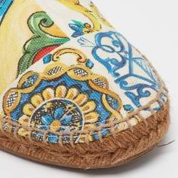 Pre Owned Dolce & Gabbana Multicolor Canvas Slip On Espadrille Size 42