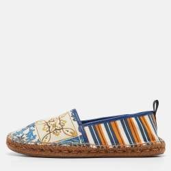 Pre Owned Dolce & Gabbana Multicolor Canvas Slip On Espadrille Size 42