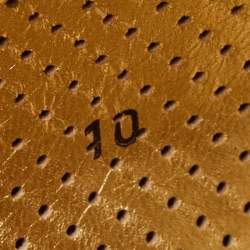 Pre Owned Dolce & Gabbana Gold Perforated Leather Low Top Sneakers Size 44
