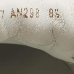 Pre Owned Dolce & Gabbana White/Gold Leather Portofino Sneakers Size 42.5