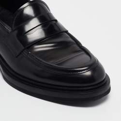 Dolce & Gabbana Black Leather Slip On Loafers Size 40