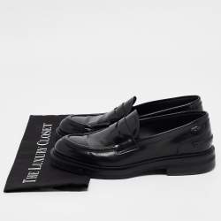 Dolce & Gabbana Black Leather Slip On Loafers Size 40