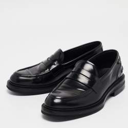 Dolce & Gabbana Black Leather Slip On Loafers Size 40