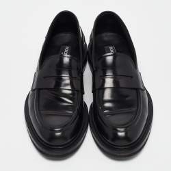 Dolce & Gabbana Black Leather Slip On Loafers Size 40