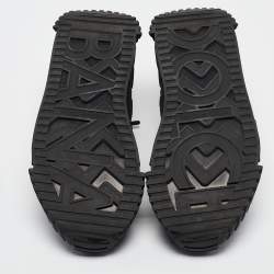 Pre Owned Dolce & Gabbana Black Neoprene and Suede Ns1 Lace Up Sneakers Size 41
