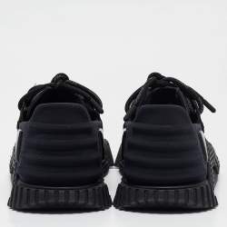 Pre Owned Dolce & Gabbana Black Neoprene and Suede Ns1 Lace Up Sneakers Size 41