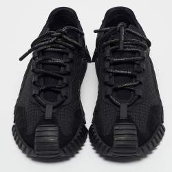 Pre Owned Dolce & Gabbana Black Neoprene and Suede Ns1 Lace Up Sneakers Size 41