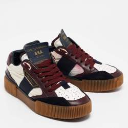 Dolce & Gabbana Multicolor Leather and Nylon Lace Up Sneakers Size 40.5