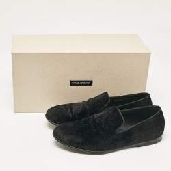 Dolce & Gabbana Black Velvet Smoking Slippers Size 41