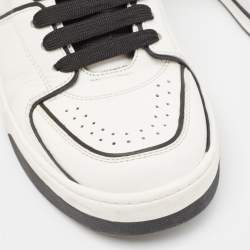 Pre Owned Dolce & Gabbana White/Black Leather New Roma Sneakers Size 40.5