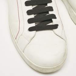 Pre Owned Dolce & Gabbana White/Black Leather Portofino Sneakers Size 44