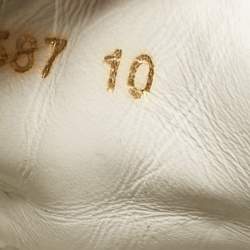 Pre Owned Dolce & Gabbana White/Black Leather Portofino Sneakers Size 44