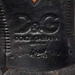 Pre Owned Dolce & Gabbana Navy Blue/Brown Leather Buckle Loafers Size 42.5