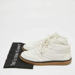 Dolce & Gabbana White Leather Lace Up Sneakers Size  43