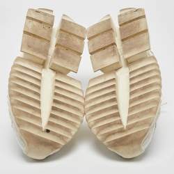 Pre Owned Dolce & Gabbana White Leather Super King Lace Up Sneakers Size 43