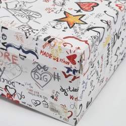 Pre Owned Dolce & Gabbana White Leather Super King Lace Up Sneakers Size 43