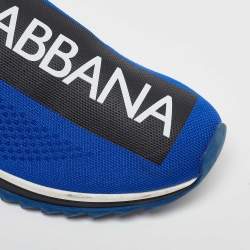 Dolce & Gabbana Blue Knit Fabric Sorrento Slip on Sneakers Size 43.5