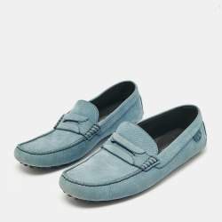 Dolce & Gabbana Blue Nubuck Leather Loafers Size 42.5