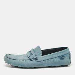 Dolce & Gabbana Blue Nubuck Leather Loafers Size 42.5