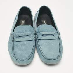 Dolce & Gabbana Blue Nubuck Leather Loafers Size 42.5