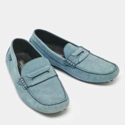 Dolce & Gabbana Blue Nubuck Leather Loafers Size 42.5