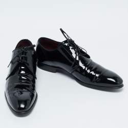Dolce & Gabbana Black Patent Leather Lace-Up Derby Size 43