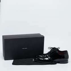 Dolce & Gabbana Black Patent Leather Lace-Up Derby Size 43
