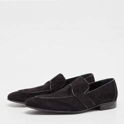 Dolce & Gabbana Black Suede Slip On Loafers Size 43