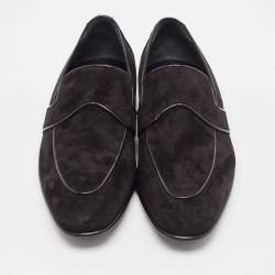 Dolce & Gabbana Black Suede Slip On Loafers Size 43
