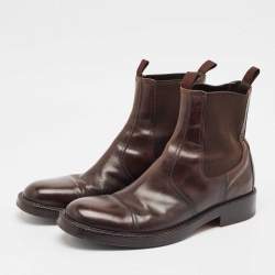 Dolce & Gabbana Brown Leather Ankle Length Boots Size 44