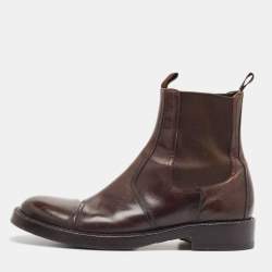 Dolce & Gabbana Brown Leather Ankle Length Boots Size 44