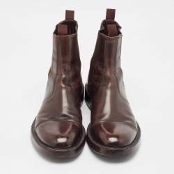 Dolce & Gabbana Brown Leather Ankle Length Boots Size 44