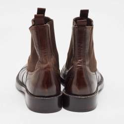 Dolce & Gabbana Brown Leather Ankle Length Boots Size 44
