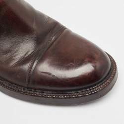 Dolce & Gabbana Brown Leather Ankle Length Boots Size 44