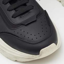 Dolce & Gabbana Black Leather Daymaster Lace Up Sneakers Size 40.5