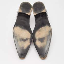 Dolce & Gabbana Black Leather Pointed Toe Derby Size 43.5