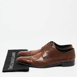 Dolce & Gabbana Brown Leather Brogue Derby Oxfords Size 43