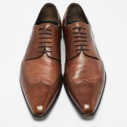 Dolce & Gabbana Brown Leather Brogue Derby Oxfords Size 43