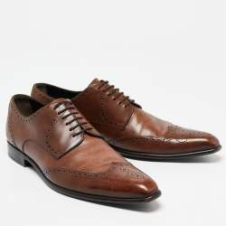 Dolce & Gabbana Brown Leather Brogue Derby Oxfords Size 43