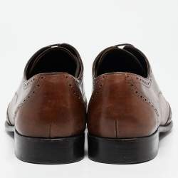 Dolce & Gabbana Brown Leather Brogue Derby Oxfords Size 43