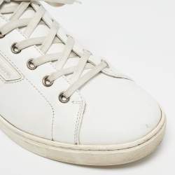 Dolce & Gabbana White Leather Lace Up Sneakers Size 41