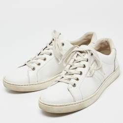 Dolce & Gabbana White Leather Lace Up Sneakers Size 41