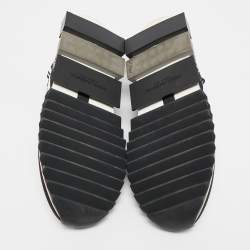 Pre Owned Dolce & Gabbana Black Knit Fabric Sorrento Slip On Sneakers Size 45