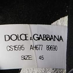 Pre Owned Dolce & Gabbana Black Knit Fabric Sorrento Slip On Sneakers Size 45