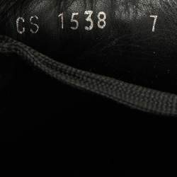 Dolce & Gabbana Black Leather Portofino Crown Patch Sneakers Size 41