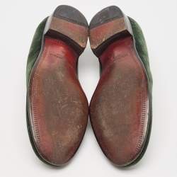 Dolce & Gabbana Green Velvet Bee Embraided Slip On Loafers Size 42